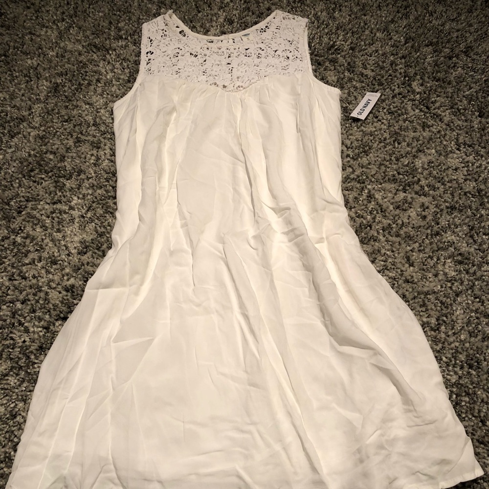 NWT White Lace Top Swing Dress
